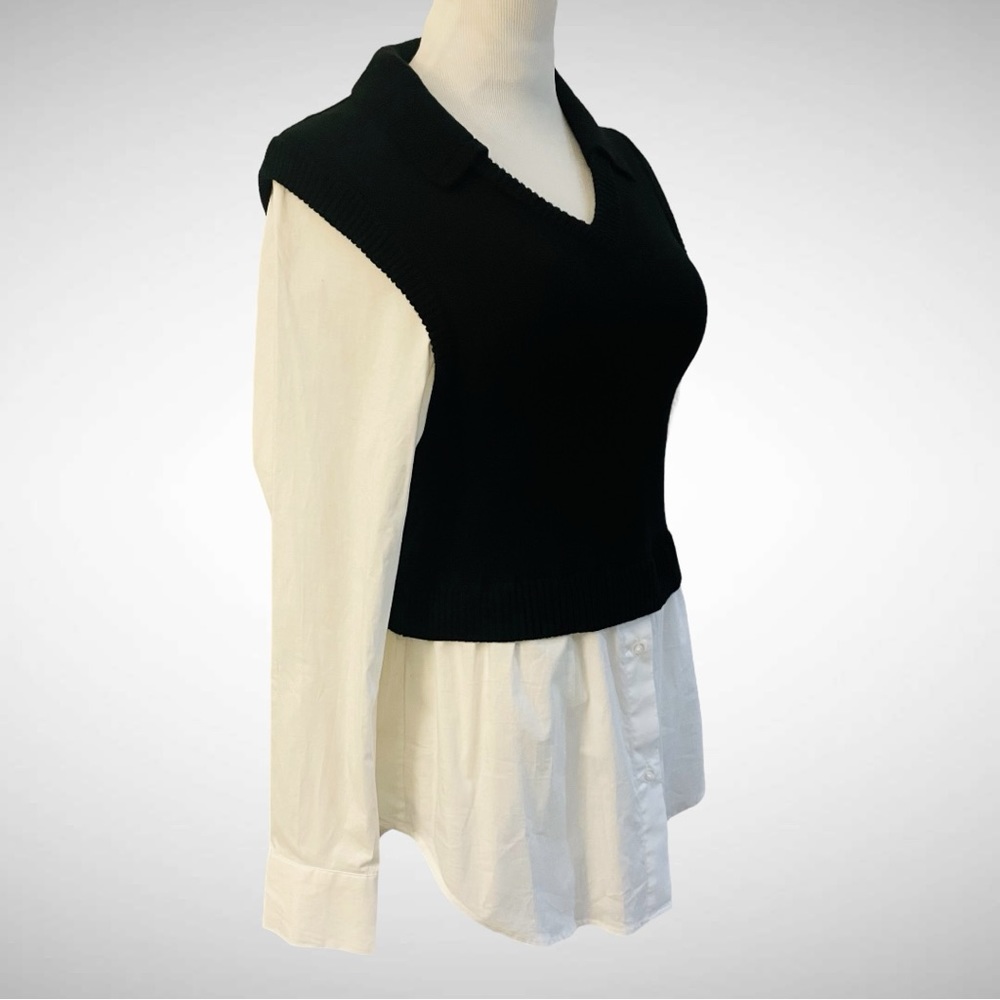 New! PISTOLA SOFIA V-NECK COLLARED VEST ATTACHED SHIRT SIZE SMALL - Picture 6 of 14
